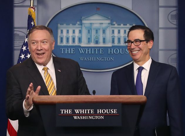 WASHINGTON, DC - SEPTEMBER 10: U.S. Secretary of State Mike Pompeo (L) and Treasury Secretary Steven Mnuchin brief reporters in the James Brady briefing room at the White House on September 10, 2019 in Washington, DC. Earlier today, President Trump announced that he has fired John Bolton, the third national security advisor of his administration, over major policy disagreements, according to published reports.  (Photo by Mark Wilson/Getty Images)