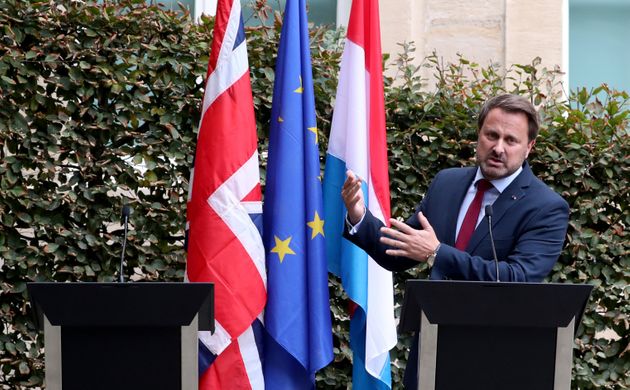 Luxembourg's Prime Minister Xavier Bettel speaks during a news conference after his meeting with British Prime Minister Boris Johnson in Luxembourg, September 16, 2019. REUTERS/Yves Herman