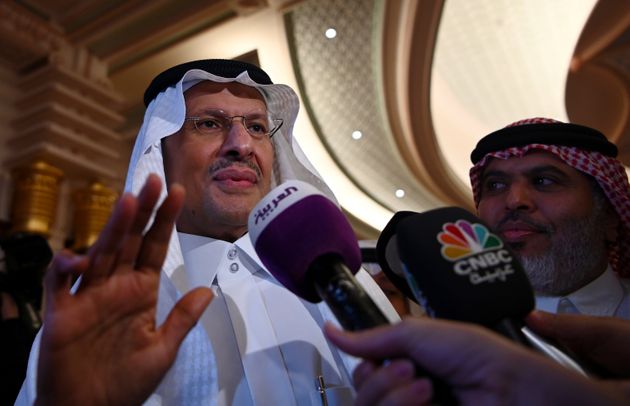 Saudi Energy minister Prince Abdulaziz bin Salman speaks to the media after a news conference in Jeddah, Saudi Arabia September 17, 2019.  REUTERS/Waleed Ali