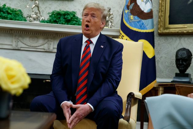 President Donald Trump speaks during a meeting with Australian Prime Minister Scott Morrison in the Oval Office of the White House, Friday, Sept. 20, 2019, Washington. (AP Photo/Evan Vucci)