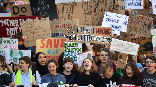 Campaigners protest during a climate change action day on Sept. 20, 2019, in Edinburgh, Scotland.  Credit: Jeff J. Mitchell/Getty Images