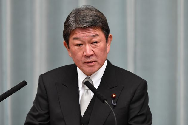 Newly appointed Japanese Foreign Minister Toshimitsu Motegi speaks during a press conference at the prime minister's official residence in Tokyo on September 11, 2019. - Japan's Prime Minister Shinzo Abe on September 11 appointed new foreign and defence ministers and promoted a popular rising political star, in a cabinet reshuffle that fuelled speculation over the prime minister's successor. (Photo by Toshifumi KITAMURA / AFP)        (Photo credit should read TOSHIFUMI KITAMURA/AFP/Getty Images)
