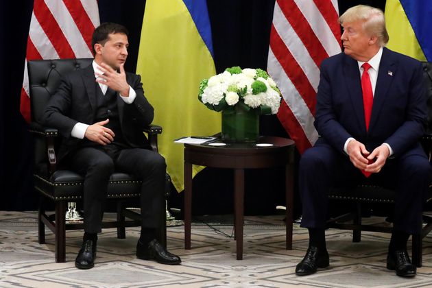 Ukraine's President Volodymyr Zelenskiy speaks as he and U.S. President Donald Trump hold a bilateral meeting on the sidelines of the 74th session of the United Nations General Assembly (UNGA) in New York City, New York, U.S., September 25, 2019. REUTERS/Jonathan Ernst