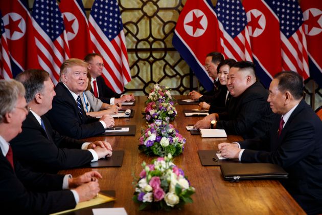 U.S. President Donald Trump meets North Korean leader Kim Jong Un, Thursday, Feb. 28, 2019, in Hanoi. (AP Photo/ Evan Vucci)