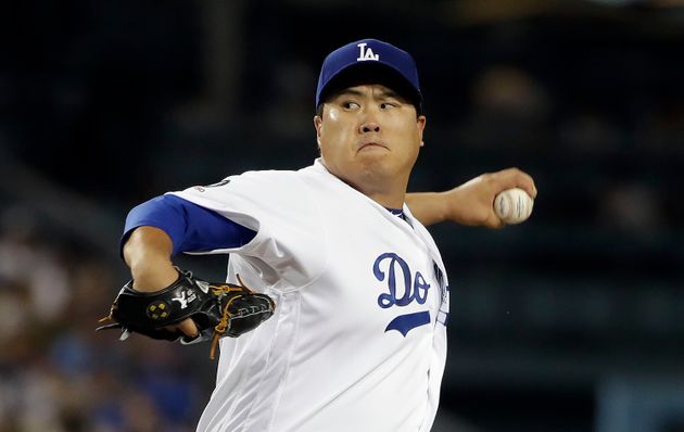 Los Angeles Dodgers starting pitcher Hyun-Jin Ryu throws to a Colorado Rockies batter during the second inning of a baseball game Wednesday, Sept. 4, 2019, in Los Angeles. (AP Photo/Marcio Jose Sanchez)