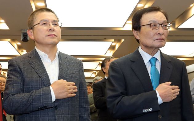 황교안 자유한국당 대표(왼쪽), 이해찬 더불어민주당 대표 