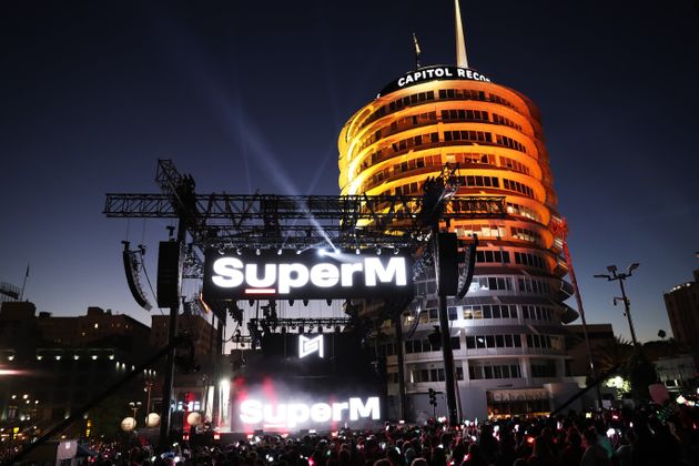 LOS ANGELES, CALIFORNIA - OCTOBER 05: General view of atmosphere during SuperM Live From Capitol Records in Hollywood at Capitol Records Tower on October 05, 2019 in Los Angeles, California. (Photo by Rich Polk/Getty Images for Capitol Music Group)