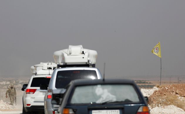 A Kurdish checkpoint is seen near Manbij, Syria October 15, 2019. REUTERS/Omar Sanadiki