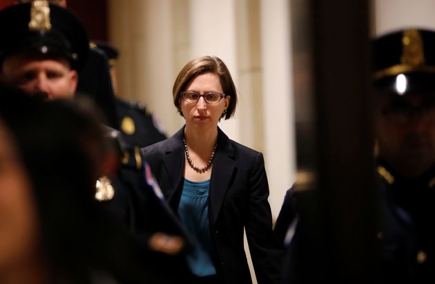 Deputy Assistant Secretary of Defense Laura Cooper, the Pentagon official in charge of Ukraine and Russia policy, arrives to testify at a closed-door deposition as part of the U.S. House of Representatives impeachment inquiry into U.S. President Trump led by the House Intelligence, House Foreign Affairs and House Oversight and Reform Committees on Capitol Hill in Washington, U.S., October 23, 2019. REUTERS/Carlos Jasso?