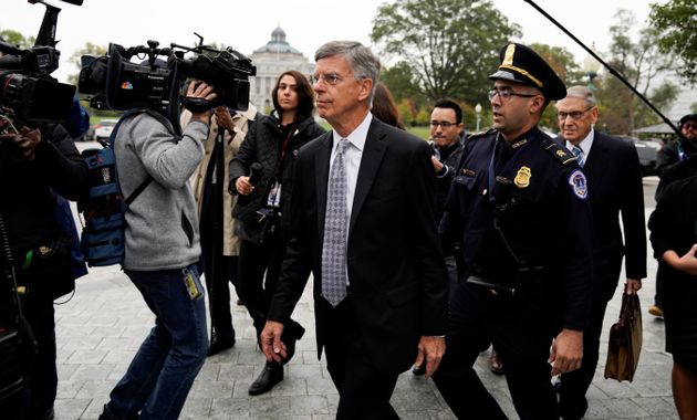 Acting U.S. ambassador to Ukraine Bill Taylor arrives to testify at a closed-door deposition as part of the U.S. House of Representatives impeachment inquiry led by the House Intelligence, House Foreign Affairs and House Oversight and Reform Committees on Capitol Hill in Washington, U.S., October 22, 2019. REUTERS/Carlos Jasso