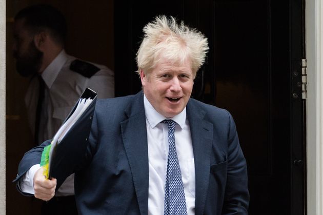 British Prime Minister Boris Johnson leaves 10 Downing Street for his second PMQs at the House of Commons since taking office in July on 23 October, 2019 in London, England. Yesterday, MPs approved the second reading of the European Union Withdrawal Agreement but rejected the government's fast-track Brexit bill timetable forcing Prime Minister Boris Johnson to pause the legislation process and wait for the EU's decision on granting an extension. (Photo by WIktor Szymanowicz/NurPhoto via Getty Images)