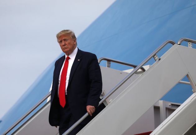 U.S. President Donald Trump exits Air Force One after returning from South Carolina to Joint Base Andrews in Maryland, U.S., October 25, 2019. REUTERS/Leah Millis
