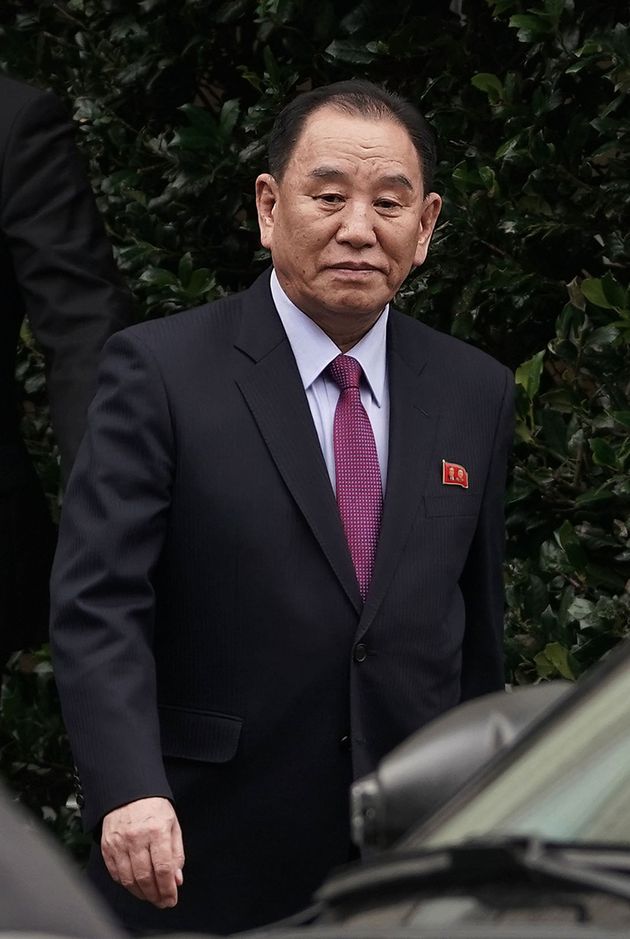 WASHINGTON, DC - JANUARY 18:   (EDITORS NOTE: Retransmission with alternate crop.) Vice Chairman of the North Korean Workers' Party Committee Kim Yong Chol (R), a representative of North Korean leader Kim Jong Un, leaves Dupont Circle Hotel after a meeting with U.S. Secretary of State Mike Pompeo January 18, 2019 in Washington, DC. Kim Yong Chol is reported to be in Washington to finalize plans for a second summit between President Donald Trump and Kim Jong Un. (Photo by Alex Wong/Getty Images)