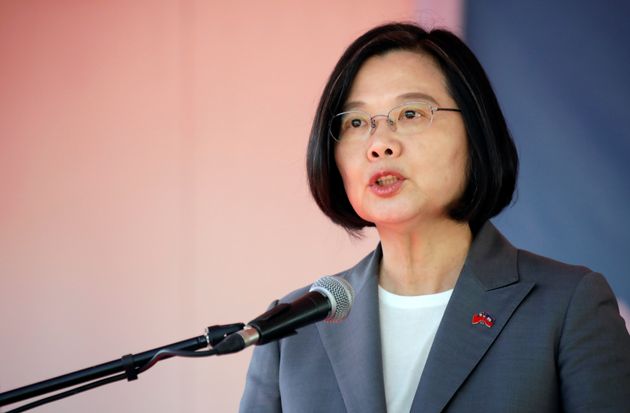 Taiwan's President Tsai Ing-wen speaks during her visit in Port-au-Prince, Haiti July 13, 2019. REUTERS/Andres Martinez Casares