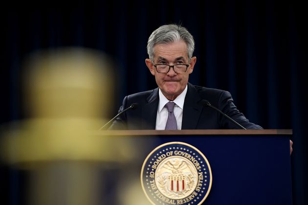 Federal Reserve Board Chairman Jerome Powell speaks at a news conference after a Federal Open Market Committee meeting on September 18, 2019 in Washington, DC. - The US Federal Reserve cut its benchmark interest rate for the second time this year on Wednesday but the policy committee is divided, with three of the 10 voting members dissenting.The central bank also moved to ease concerns about a cash crunch on financial markets by adjusting its key policy tool to help pump more funds through the financial plumbing. (Photo by Olivier Douliery / AFP)        (Photo credit should read OLIVIER DOULIERY/AFP/Getty Images)