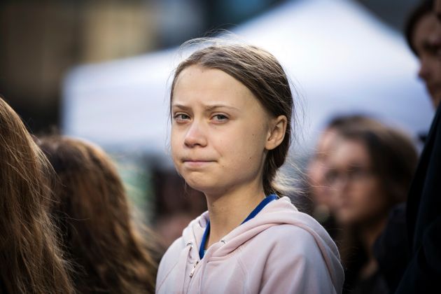 La activista climática Greta Thunberg, asiste a una marcha por el clima en Vancouver, Columbia británica, el viernes 25 de octubre de 2019. (Melissa Renwick/The Canadian Press via AP)