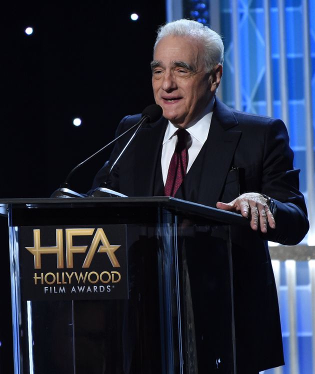 Martin Scorsese presents Hollywood producer award at the 23rd annual Hollywood Film Awards on Sunday, Nov. 3, 2019, at the Beverly Hilton Hotel in Beverly Hills, Calif. (Photo by Chris Pizzello/Invision/AP)