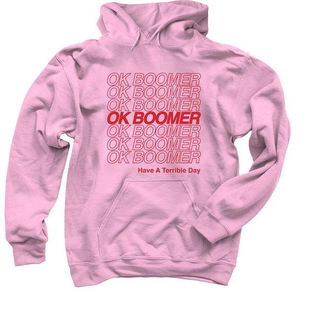 The OK BOOMER hoodie. (Shannon O'Connor via The New York Times)
