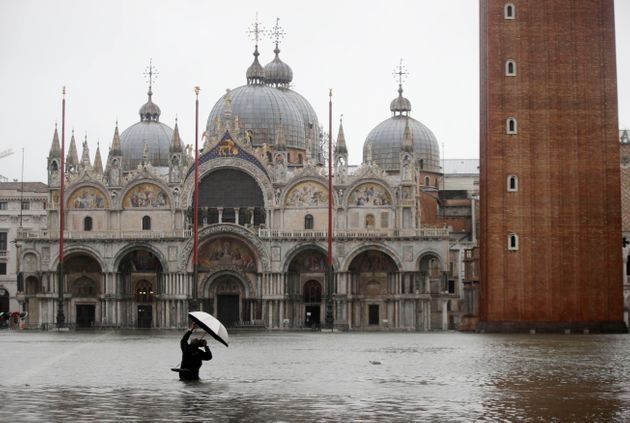 St. Mark's Square, in Venice, Italy, Tuesday, Nov. 12, 2019. 