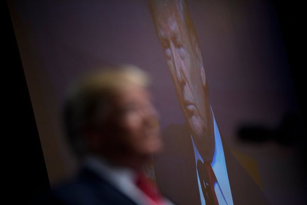 US President Donald Trump pauses while speaking to the Economic Club of New York at the New York Hilton Midtown November 12, 2019, in New York, New York. - The US-China trade war threatens almost 1.5 million jobs across the United States that depend on the movement of goods through ports in southern California, according to a report released Tuesday.Timed to coincide with an address on trade by President Donald Trump on Tuesday, the report's main findings flatly contradict the White House's message in recent months that the United States is easily weathering Trump's multi-front trade conflict. (Photo by Brendan Smialowski / AFP) (Photo by BRENDAN SMIALOWSKI/AFP via Getty Images)