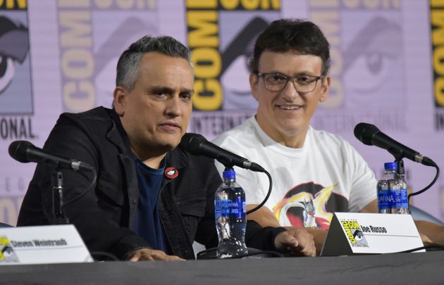 Joe Russo, left, and Anthony Russo participate in a conversation with the Russo Brothers on day two of Comic-Con International on Friday, July 19, 2019, in San Diego. (Photo by Richard Shotwell/Invision/AP)