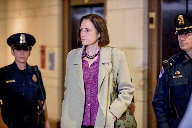 Former White House advisor on Russia, Fiona Hill arrives for a closed door meeting as part of the House impeachment inquiry into President Donald Trump on Capitol Hill in Washington, Monday, Nov. 4, 2019. (AP Photo/Andrew Harnik)