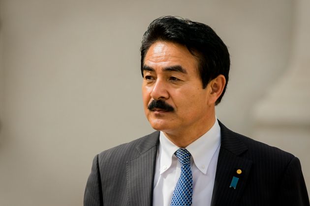 SANTIAGO, CHILE – JANUARY 11: Minister of State for Foreign Affairs of Japan, Masahisa Sato, toured the Palacio de La Moneda during his visit to Chile; on January 11, 2019 in Santiago, Chile. (Photo by Sebastián Vivallo  Oñate/Agencia Makro/Getty Images)