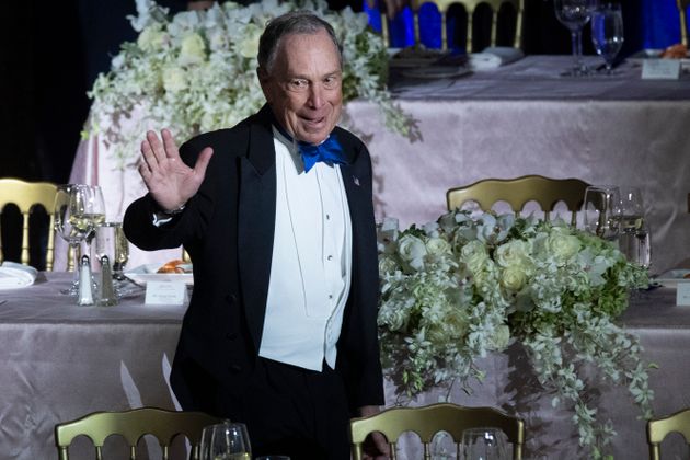 Michael Bloomberg, Founder of Bloomberg LP and Bloomberg Philanthropies, arrives for the 74th Annual Alfred E. Smith Memorial Foundation Dinner, Thursday, Oct. 17, 2019, in New York. (AP Photo/Mary Altaffer)