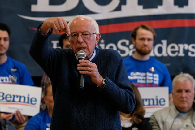 FRANKLIN, UNITED STATES - 2019/11/23: Presidential candidate Bernie Sanders addresses his supporters in Franklin his a campaign ahead of the presidential election. (Photo by Preston Ehrler/SOPA Images/LightRocket via Getty Images)
