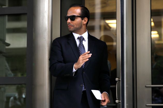 FILE - In this Friday, Sept. 7, 2018, file photo, former Donald Trump presidential campaign foreign policy adviser George Papadopoulos leaves federal court after he was sentenced to 14 days in prison, in Washington. Papadopoulos, the former Trump campaign adviser who triggered the Russia investigation, will make his first appearance before congressional investigators Thursday, Oct. 25. (AP Photo/Jacquelyn Martin, File)