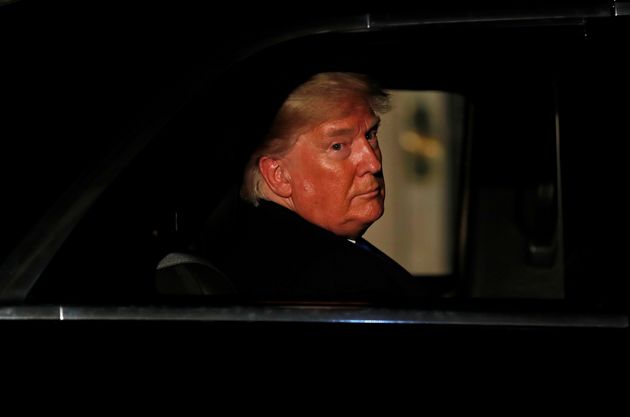 U.S. President Donald Trump leaves Downing Street after attending a reception hosted by Britian's Prime Minister Boris Johnson, ahead of the NATO summit in Watford, in London, Britain, December 3, 2019. Alastair Grant/Pool via REUTERS