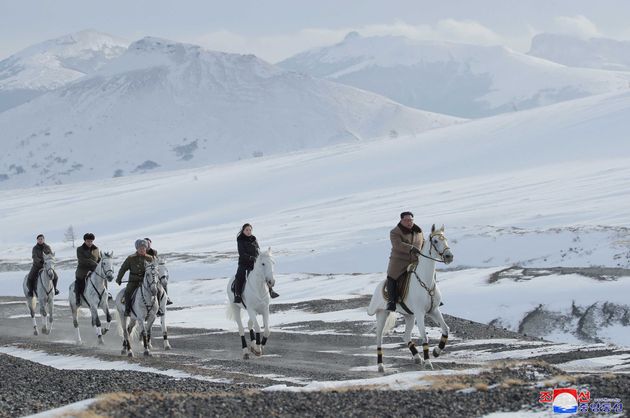 North Korean leader Kim Jong Un rides a horse while visiting battle sites in areas of Mt Paektu, Ryanggang, North Korea, in this undated picture released by North Korea's Central News Agency (KCNA) on December 4, 2019.     KCNA via REUTERS    ATTENTION EDITORS - THIS IMAGE WAS PROVIDED BY A THIRD PARTY. REUTERS IS UNABLE TO INDEPENDENTLY VERIFY THIS IMAGE. NO THIRD PARTY SALES. SOUTH KOREA OUT. NO COMMERCIAL OR EDITORIAL SALES IN SOUTH KOREA.