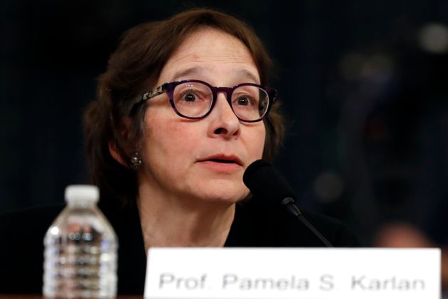 Constitutional law scholar Stanford Law School professor Pamela Karlan apologizes for a remark she made about Barron Trump, President Donald Trump's son, during a hearing before the House Judiciary Committee on the constitutional grounds for the impeachment of President Donald Trump, Wednesday, Dec. 4, 2019, on Capitol Hill in Washington. (AP Photo/Jacquelyn Martin)