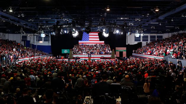 President Donald Trump speaks at a campaign rally in Battle Creek, Mich., Wednesday, Dec. 18, 2019. (AP Photo/Paul Sancya)