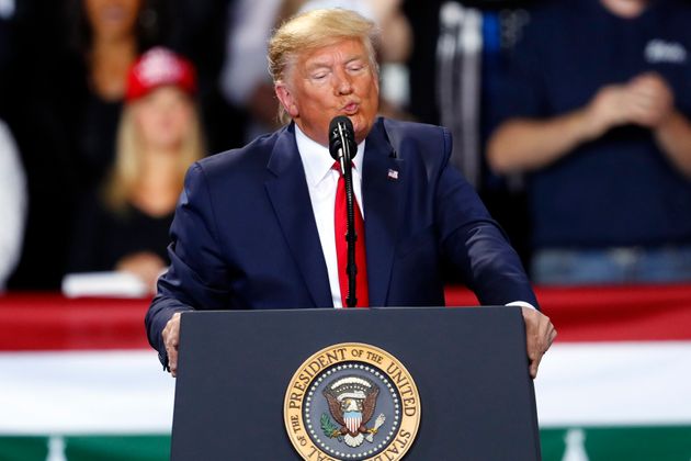 President Donald Trump speaks at a campaign rally in Battle Creek, Mich., Wednesday, Dec. 18, 2019. (AP Photo/Paul Sancya)