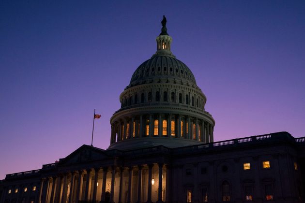 WASHINGTON, DC - DECEMBER 18: The US Capitol is seen at sunset as members of the House of Representatives debate charging President Donald Trump with two articles of impeachment including abuse of power and obstruction of Congress on December 18, 2019 in Washington, DC. (Photo by Sarah Silbiger/Getty Images)