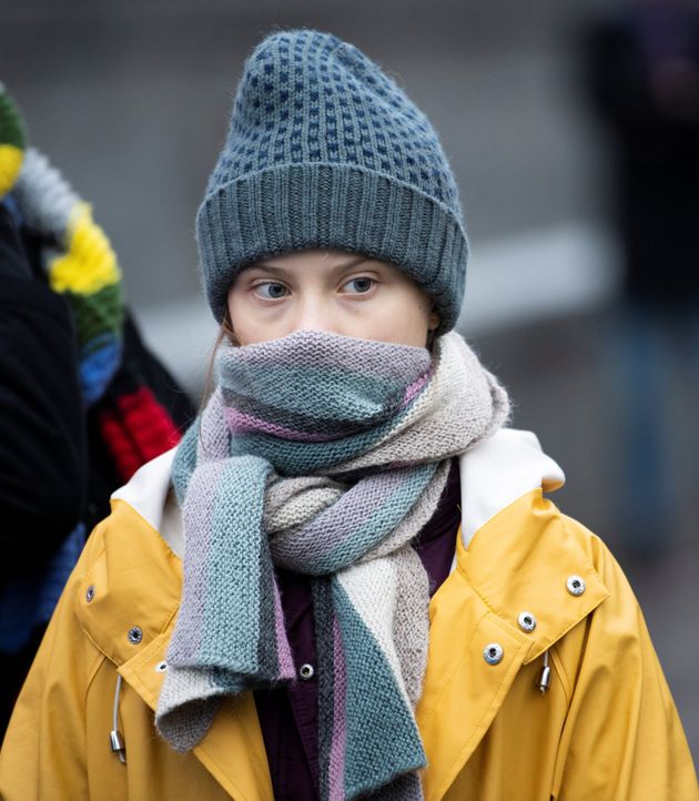 Swedish environmental activist Greta Thunberg attends a climate strike of the 'Fridays For Future' movement outside the Swedish parliament Riksdagen in Stockholm, December 20, 2019. TT News Agency/Pontus Lundahl via REUTERS      ATTENTION EDITORS - THIS IMAGE WAS PROVIDED BY A THIRD PARTY. SWEDEN OUT.