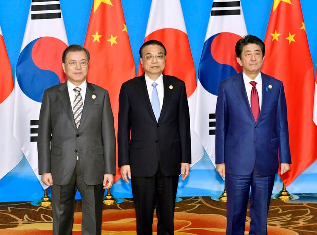 문재인 대통령, 리커창 중국 총리, 아베 신조 일본 총리 