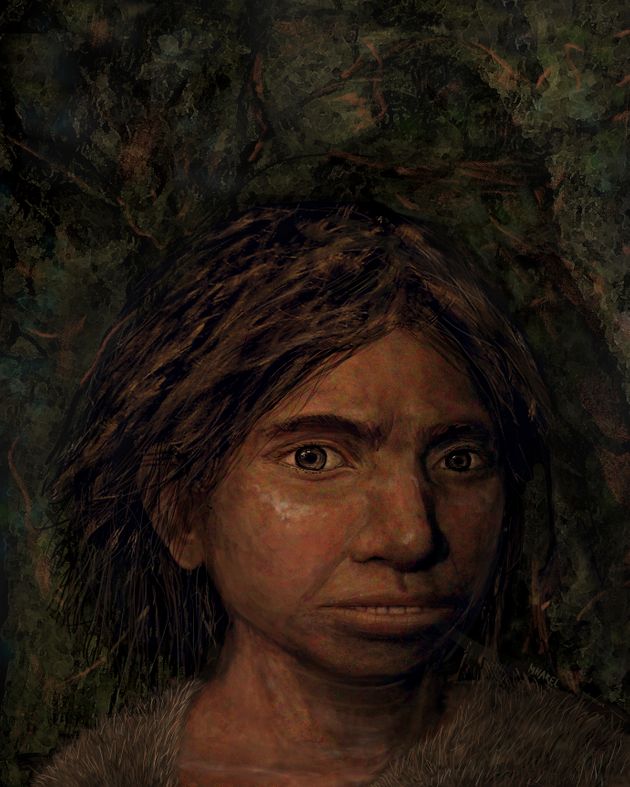 This image provided by Hebrew University in Jerusalem shows a portrait of a juvenile female Denisovan based on a skeletal profile reconstructed from ancient DNA methylation maps.  Scientists say they’ve recreated a skull and some other features of a mysterious, extinct cousin of Neanderthals by analyzing its DNA.  The genetic material came from the finger bone of a female member of the Denisovans, a population known mostly from small bone fragments and teeth recovered in Siberia’s Denisova Cave.  The the renderings that include skin and hair from the profile skeletal profile are not part of the study itself, but rather are based on the study results.  ( Maayan Harel/Hebrew University in Jerusalem via AP)