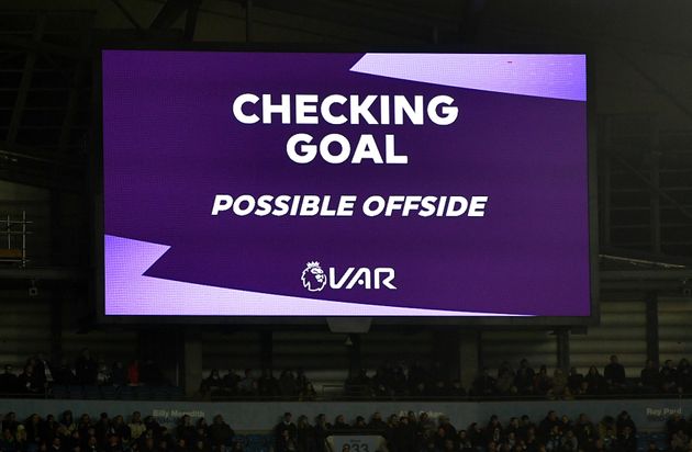 The big screen shows VAR checking for possible offside against Sheffield United's Lys Mousset (not pictured) Manchester City v Sheffield United - Premier League - Etihad Stadium 29-12-2019 . (Photo by  Anthony Devlin/EMPICS/PA Images via Getty Images)