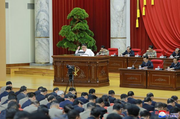North Korean leader Kim Jong Un speaks during the 5th Plenary Meeting of the 7th Central Committee of the Workers' Party of Korea (WPK) in this undated photo released on December 30, 2019 by North Korean Central News Agency (KCNA).  KCNA via REUTERS    ATTENTION EDITORS - THIS IMAGE WAS PROVIDED BY A THIRD PARTY. REUTERS IS UNABLE TO INDEPENDENTLY VERIFY THIS IMAGE. NO THIRD PARTY SALES. SOUTH KOREA OUT. NO COMMERCIAL OR EDITORIAL SALES IN SOUTH KOREA.