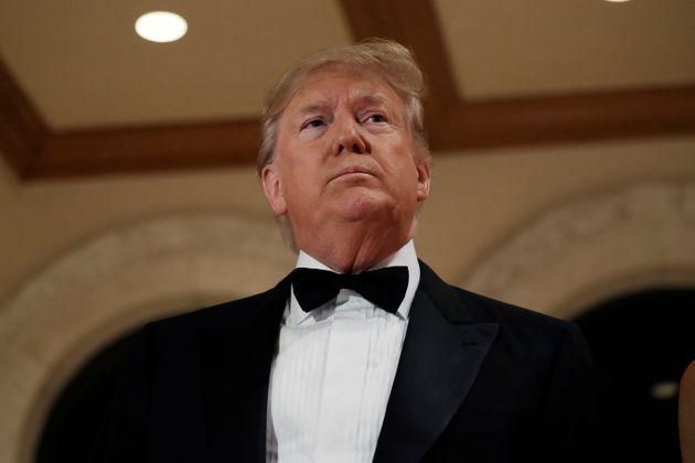 President Donald Trump stands in front of the media while talking about the situation at the U.S. embassy in Baghdad, from his Mar-a-Lago property, Tuesday, Dec. 31, 2019, in Palm Beach, Fla. (AP Photo/ Evan Vucci)