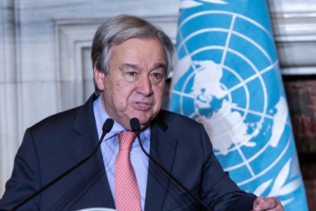 ROME, ITALY - 2019/12/18: Secretary General of the United Nations, Antonio Guterres speaks during the press conference in Rome. (Photo by Cosimo Martemucci/SOPA Images/LightRocket via Getty Images)