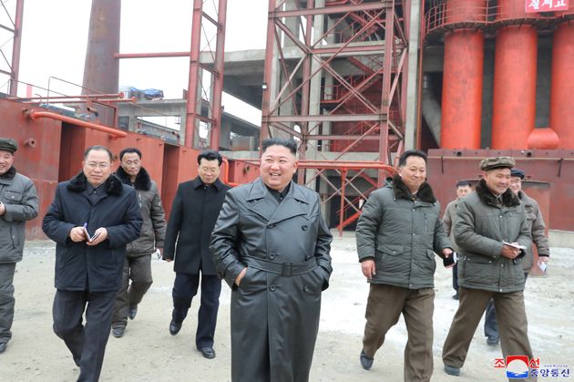 North Korean leader Kim Jong Un gives field guidance at Sunchon Phosphatic Fertilizer Factory under construction in this undated photo released on January 6, 2020 by North Korean Central News Agency (KCNA). KCNA via REUTERS    ATTENTION EDITORS - THIS IMAGE WAS PROVIDED BY A THIRD PARTY. REUTERS IS UNABLE TO INDEPENDENTLY VERIFY THIS IMAGE. NO THIRD PARTY SALES. SOUTH KOREA OUT.