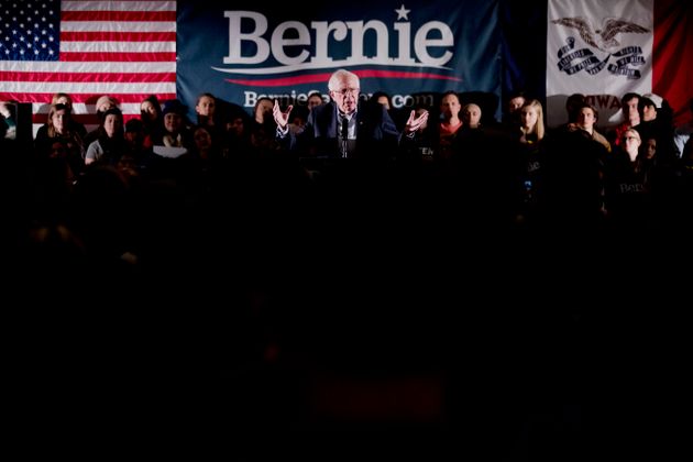 Democratic presidential candidate Sen. Bernie Sanders, I-Vt., speaks at a climate rally with the Sunrise Movement at The Graduate Hotel, Sunday, Jan. 12, 2020, in Iowa City, Iowa. (AP Photo/Andrew Harnik)