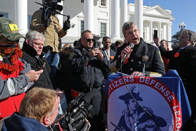 RICHMOND, VIRGINIA - JANUARY 20: York County, Virginia, Sheriff Danny Diggs speaks during a gun rights rally organized by The Virginia Citizens Defense League on Capitol Square near the state capital building January 20, 2020 in Richmond, Virginia. (Photo by Chip Somodevilla/Getty Images)