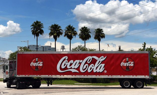 A truck is seen at a Coca-Cola bottling plant on July 23, 2019 in Orlando, Florida. Coca-Cola Co. plans to sell an alcoholic, lemon-flavored fizzy drink called Lemon-Do in Japan this fall, following a successful test of the company's first cocktail. (Photo by Paul Hennessy/NurPhoto via Getty Images)