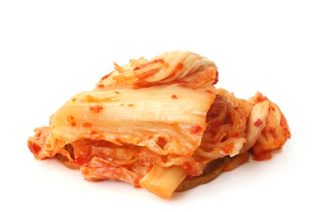 Kimchi on white background