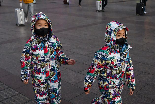 신종 코로나바이러스 예방을 위해 마스크를 착용한 중국의 어린이들. 