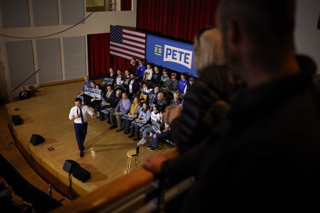 KEENE, NEW HAMPSHIRE - FEBRUARY 08: Democratic presidential candidate former South Bend, Indiana Mayor Pete Buttigieg speaks at a Get Out the Vote rally February 08, 2020 in Keene, New Hampshire. (Photo by Win McNamee/Getty Images)